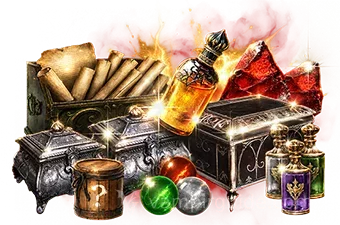 Community participation rewards section of the global pre-registration page showing chests and materials