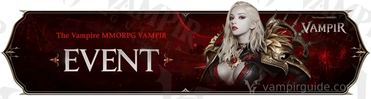Official VAMPIR event banner: the word EVENT on a red background next to a blonde vampire character